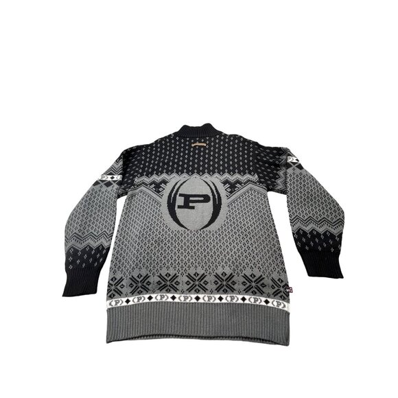 Phat Farm Mens XXL Nordic Zip Pocket Sweater In Black & Gray Christmas - Picture 2 of 14